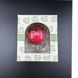 Charming Tails Lucky Lydia Red Blown Glass Ladybug Clip Ornament Fitz Floyd